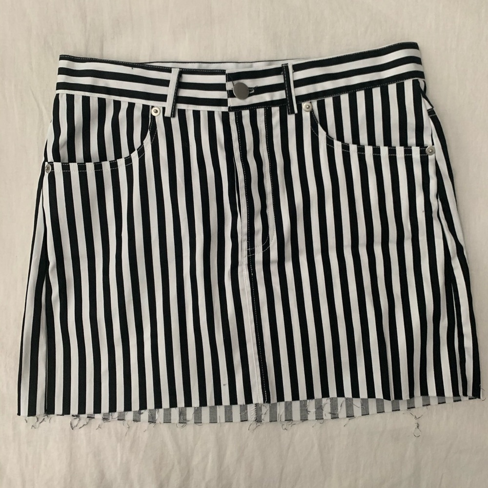 Black and White Striped Skirt